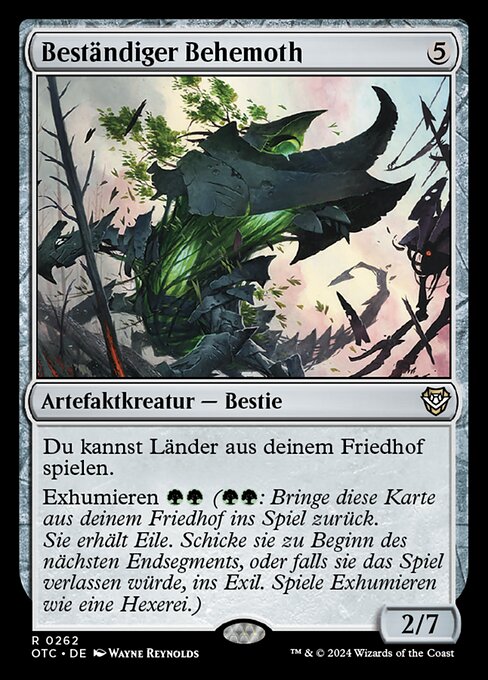 Beständiger Behemoth (Perennial Behemoth) - Outlaws of Thunder Junction Commander (#262) - Illustrated by Wayne Reynolds - Magic: The Gathering Card