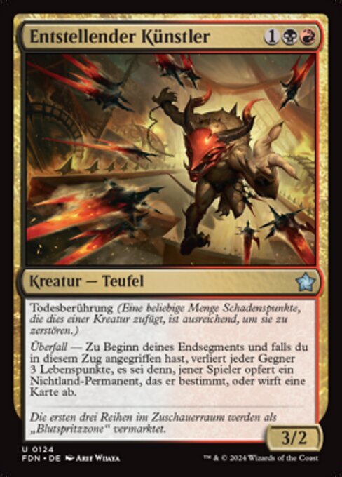 穿孔芸人 (Perforating Artist) - Foundations (#124) - Illustrated by Arif Wijaya - Magic: The Gathering Card