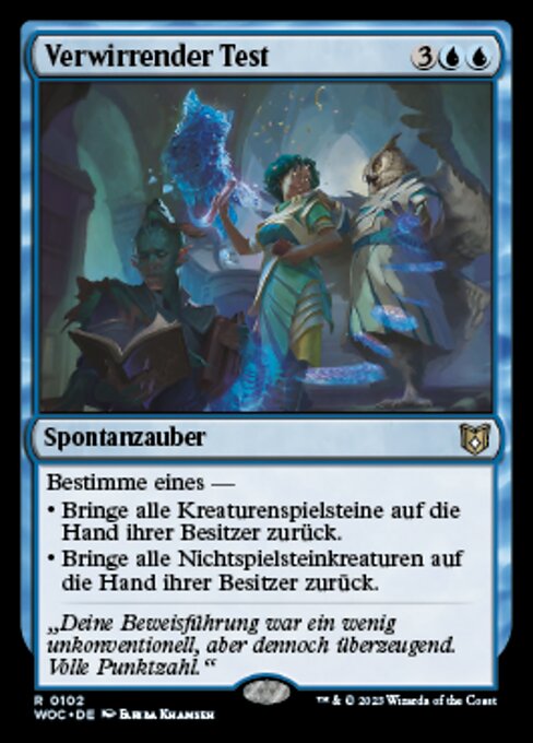 Verwirrender Test (Perplexing Test) - Wilds of Eldraine Commander (#102) - Illustrated by Fariba Khamseh - Magic: The Gathering Card