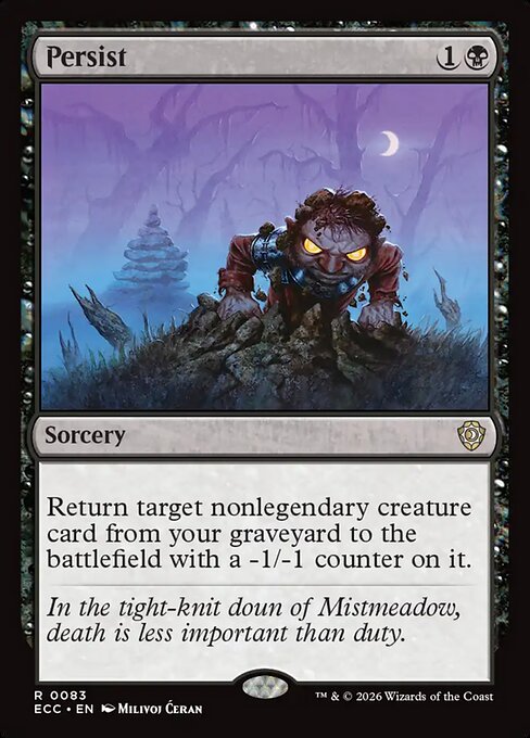 Persistere (Persist) - Lorwyn Eclipsed Commander (#83) - Illustrated by Milivoj Ćeran - Magic: The Gathering Card