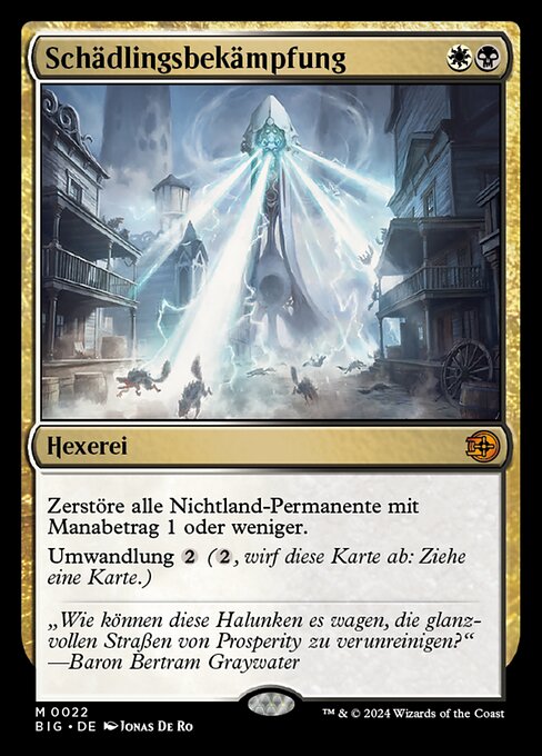 Schädlingsbekämpfung (Pest Control) - The Big Score (#22) - Illustrated by Jonas De Ro - Magic: The Gathering Card