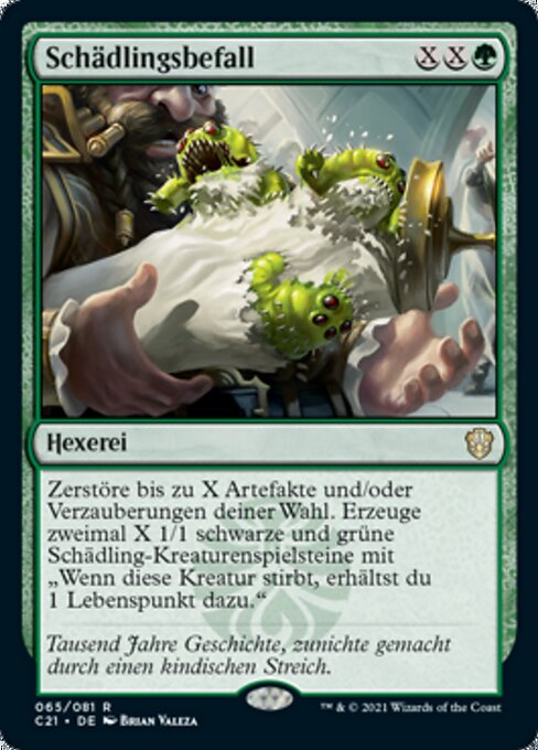 Schädlingsbefall (Pest Infestation) - Commander 2021 (#65) - Illustrated by Brian Valeza - Magic: The Gathering Card