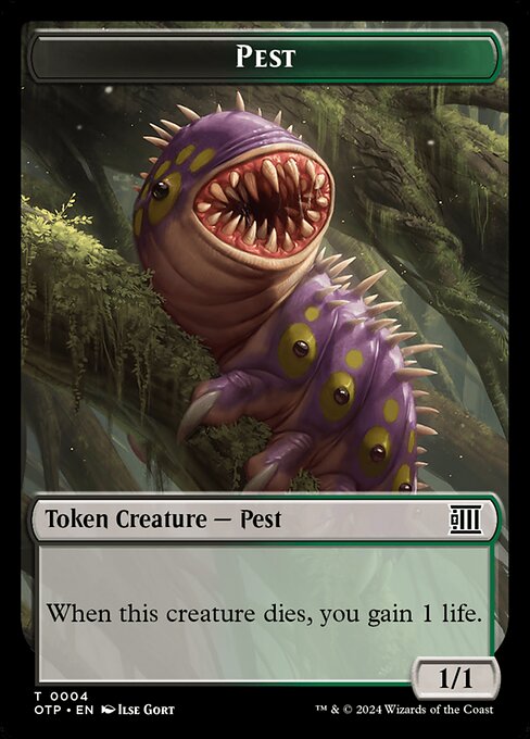 Pest - Secrets of Strixhaven Tokens (#9) - Illustrated by Nino Vecia - Magic: The Gathering Card