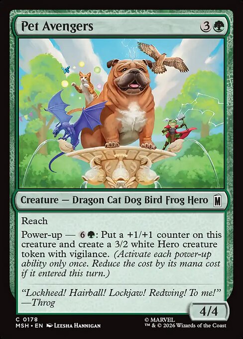 Pet Avengers - Marvel Super Heroes (#178) - Illustrated by Leesha Hannigan - Magic: The Gathering Card