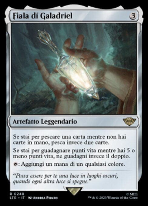 Frasco de Galadriel (Phial of Galadriel) - The Lord of the Rings: Tales of Middle-earth (#248) - Illustrated by Andrea Piparo - Magic: The Gathering Card