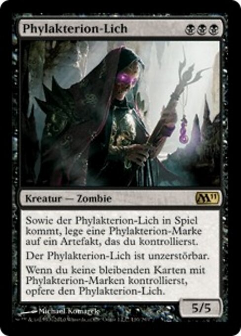 避邪符巫妖 (Phylactery Lich) - Magic 2011 (#110) - Illustrated by Michael Komarck - Magic: The Gathering Card