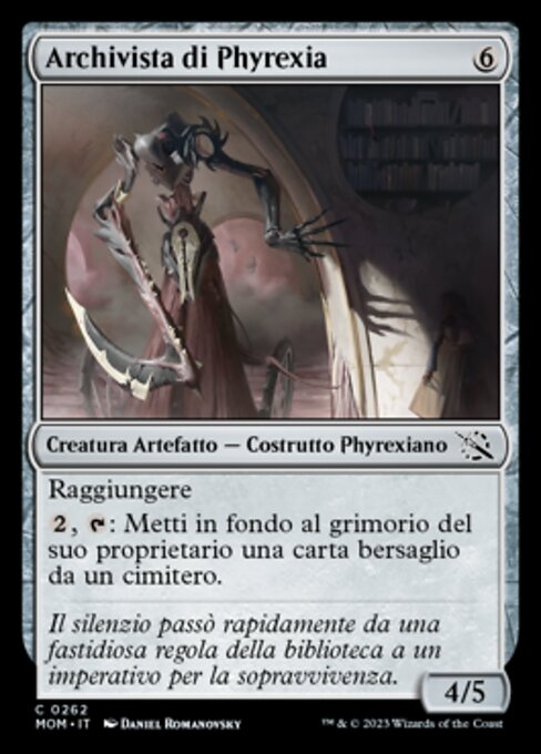 Phyrexianischer Archivar (Phyrexian Archivist) - March of the Machine (#262) - Illustrated by Daniel Romanovsky - Magic: The Gathering Card