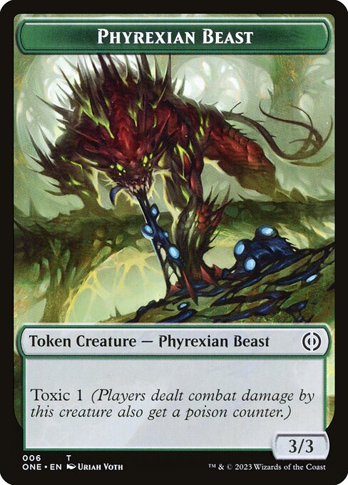 Phyrexian Beast - Duskmourn Commander Tokens (#15) - Illustrated by Svetlin Velinov - Magic: The Gathering Card