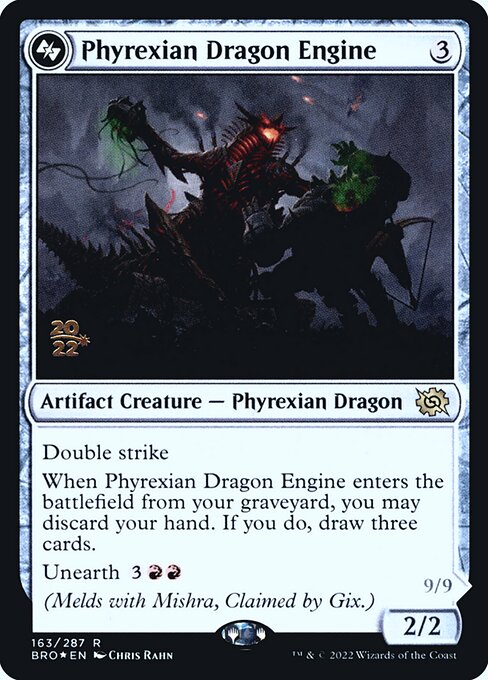 Phyrexian Dragon Engine - The Brothers' War Promos (#163s) - Illustrated by Chris Rahn - Magic: The Gathering Card
