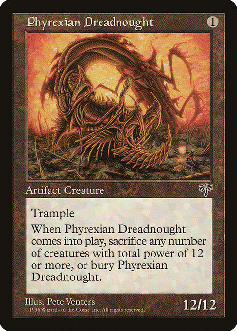 Phyrexian Dreadnought - Mirage (#315) - Illustrated by Pete Venters - Magic: The Gathering Card