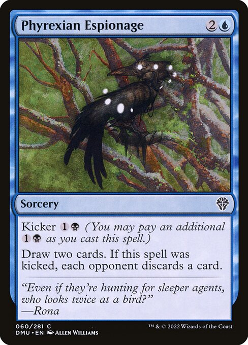 Espionagem Phyrexiana (Phyrexian Espionage) - Dominaria United (#60) - Illustrated by Allen Williams - Magic: The Gathering Card