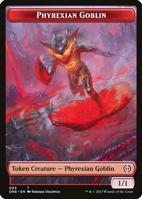 Phyrexian Goblin - ONE Japanese Promo Tokens (#4) - Illustrated by Showichi Furumi - Magic: The Gathering Card