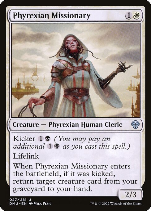 Phyrexian Missionary - Dominaria United (#27) - Illustrated by Mila Pesic - Magic: The Gathering Card