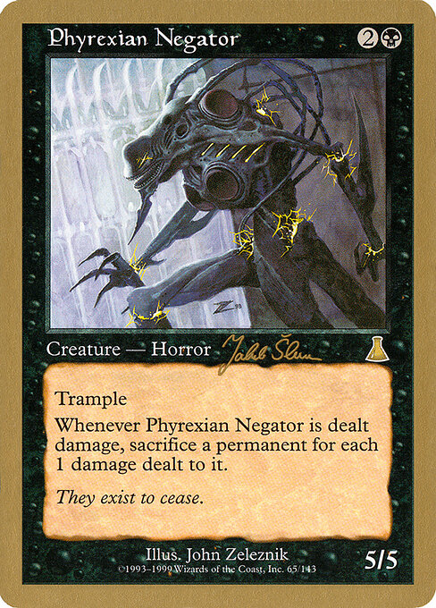 Phyrexian Negator - World Championship Decks 1999 (#js65) - Illustrated by John Zeleznik - Magic: The Gathering Card