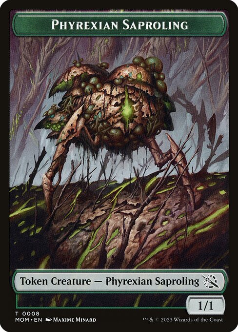 Phyrexian Saproling - MOM Japanese Promo Tokens (#10) - Illustrated by Ai Nanahira - Magic: The Gathering Card