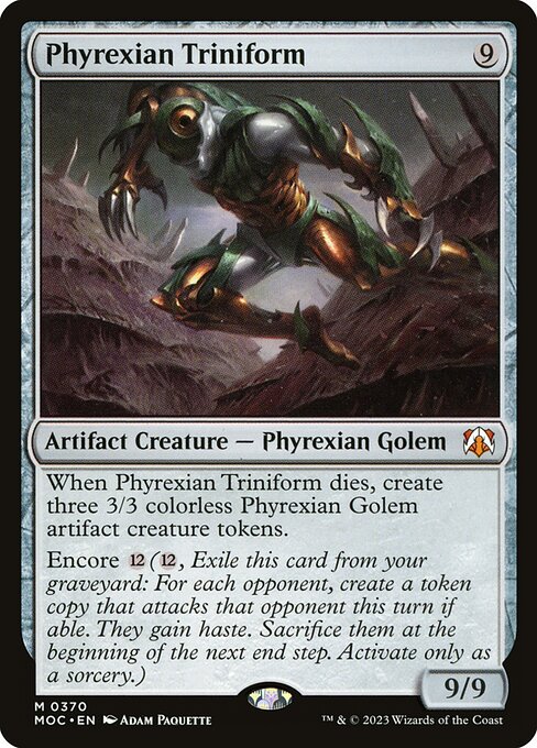 非瑞克西亚三体像 (Phyrexian Triniform) - March of the Machine Commander (#370) - Illustrated by Adam Paquette - Magic: The Gathering Card