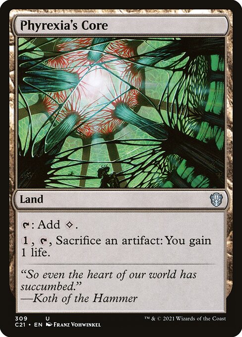 Phyrexia's Core - Commander 2021 (#309) - Illustrated by Franz Vohwinkel - Magic: The Gathering Card