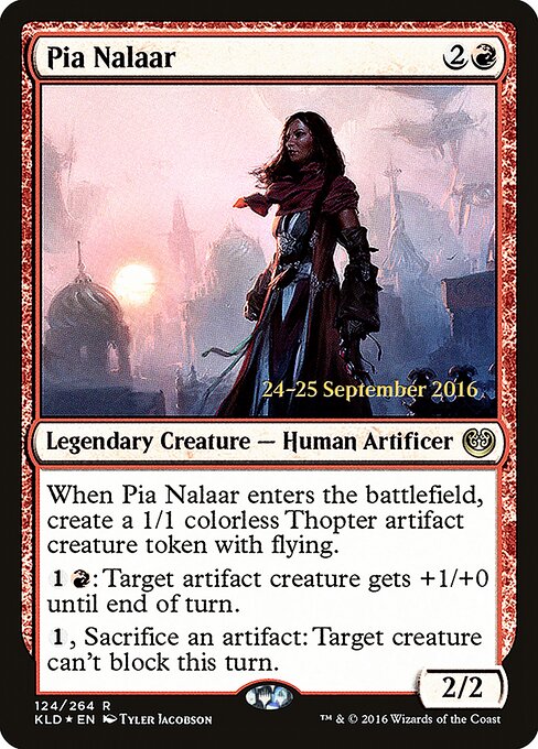 Pia Nalaar - Kaladesh Promos (#124s) - Illustrated by Tyler Jacobson - Magic: The Gathering Card