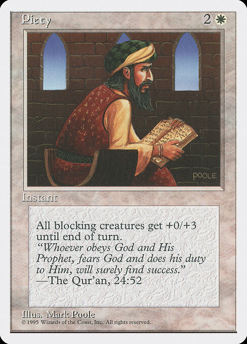 Piety - Fourth Edition (#41) - Illustrated by Mark Poole - Magic: The Gathering Card