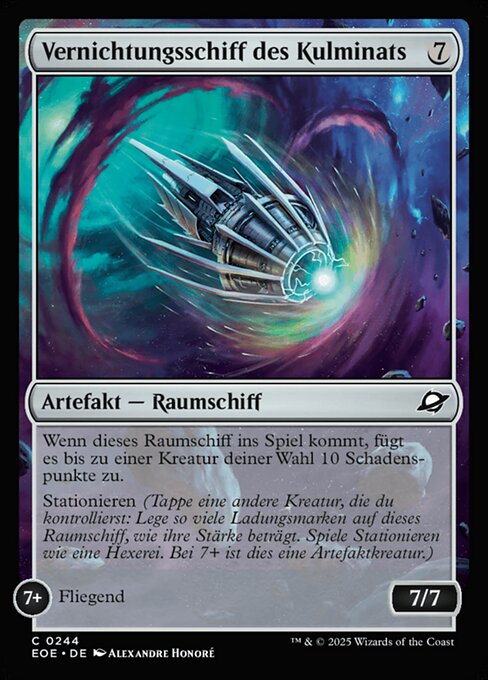 Vernichtungsschiff des Kulminats (Pinnacle Kill-Ship) - Edge of Eternities (#244) - Illustrated by Alexandre Honoré - Magic: The Gathering Card
