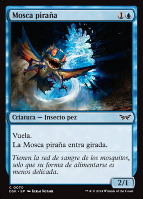 Piranhafliege (Piranha Fly) - Duskmourn: House of Horror (#70) - Illustrated by Kekai Kotaki - Magic: The Gathering Card