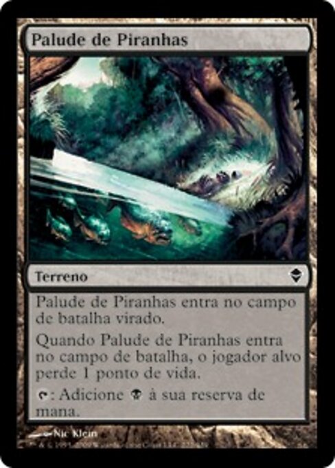 Marécage aux piranhas (Piranha Marsh) - Zendikar (#222) - Illustrated by Nic Klein - Magic: The Gathering Card