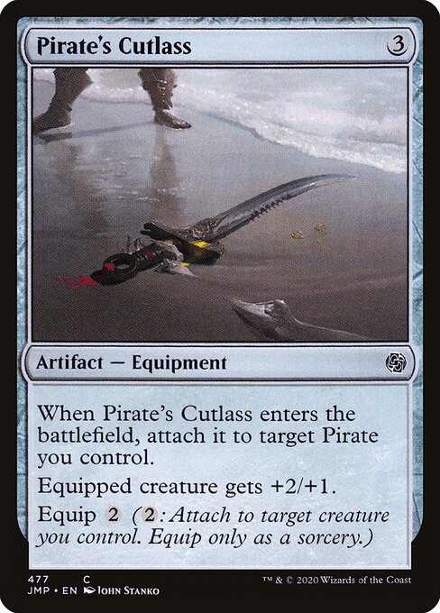 海盜的短彎刀 (Pirate's Cutlass) - Ixalan (#242) - Illustrated by John Stanko - Magic: The Gathering Card