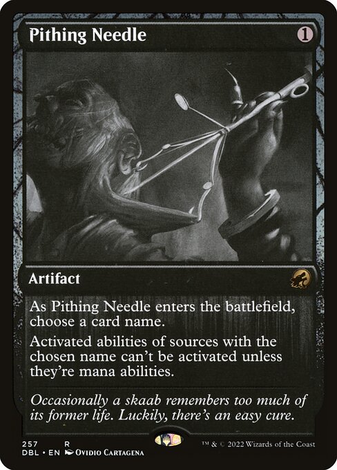 Смертельная Игла (Pithing Needle) - Innistrad: Midnight Hunt (#257) - Illustrated by Ovidio Cartagena - Magic: The Gathering Card
