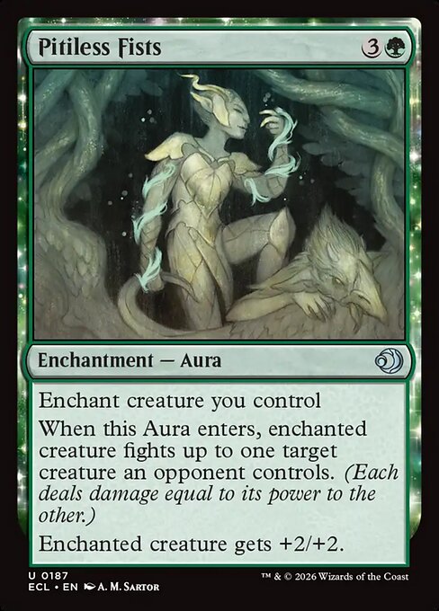 Pitiless Fists - Lorwyn Eclipsed (#187) - Illustrated by A. M. Sartor - Magic: The Gathering Card