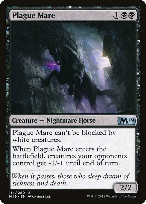 Destriero della Piaga (Plague Mare) - Core Set 2019 (#114) - Illustrated by G-host Lee - Magic: The Gathering Card