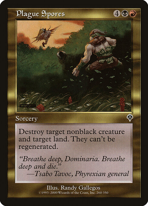 Esporas de Peste (Plague Spores) - Invasion (#260) - Illustrated by Randy Gallegos - Magic: The Gathering Card