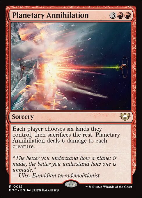 Planetary Annihilation - Edge of Eternities Commander Magic card