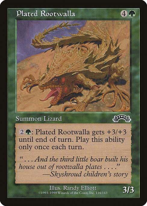 Plated Rootwalla - Exodus (#116) - Illustrated by Randy Elliott - Magic: The Gathering Card