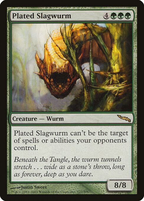 Plated Slagwurm - Mirrodin (#127) - Illustrated by Justin Sweet - Magic: The Gathering Card
