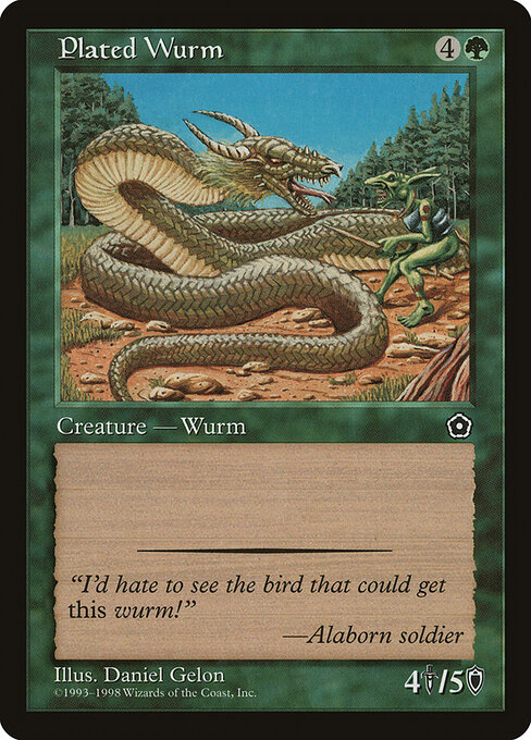 Plated Wurm - Portal Second Age Magic card