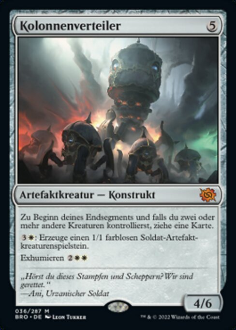 小隊分配機 (Platoon Dispenser) - The Brothers' War (#310) - Illustrated by Leon Tukker - Magic: The Gathering Card