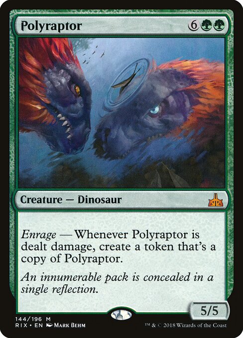Polyraptor - Rivals of Ixalan (#144) - Illustrated by Mark Behm - Magic: The Gathering Card