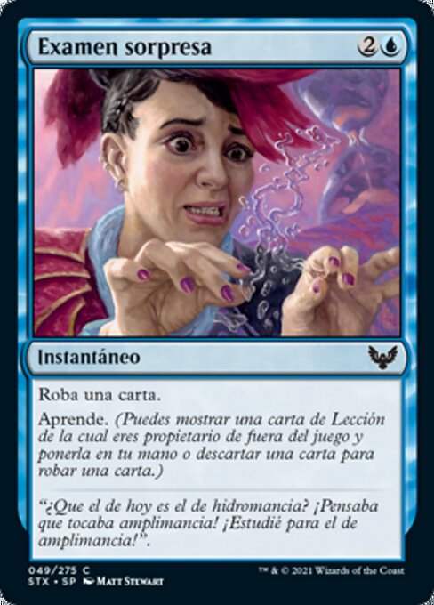 Examen sorpresa (Pop Quiz) - Strixhaven: School of Mages (#49) - Illustrated by Matt Stewart - Magic: The Gathering Card