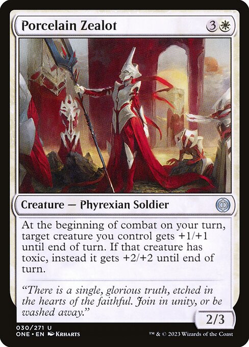 Porcelain Zealot - Phyrexia: All Will Be One (#30) - Illustrated by Krharts - Magic: The Gathering Card