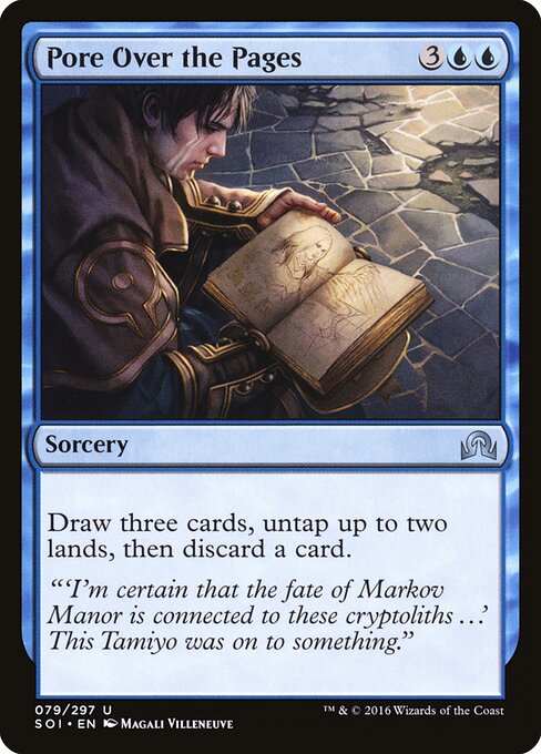 Pore Over the Pages - Shadows over Innistrad (#79) - Illustrated by Magali Villeneuve - Magic: The Gathering Card