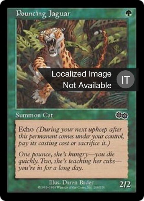 Jaguar bondissant (Pouncing Jaguar) - Urza's Saga (#269) - Illustrated by Daren Bader - Magic: The Gathering Card
