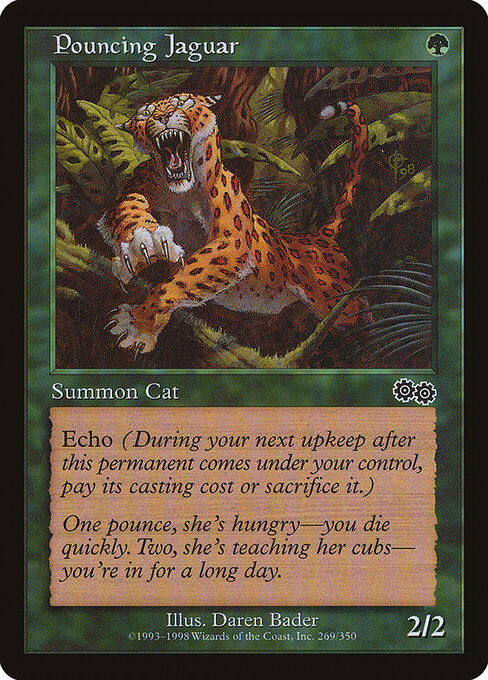 Pouncing Jaguar - Urza's Saga (#269) - Illustrated by Daren Bader - Magic: The Gathering Card