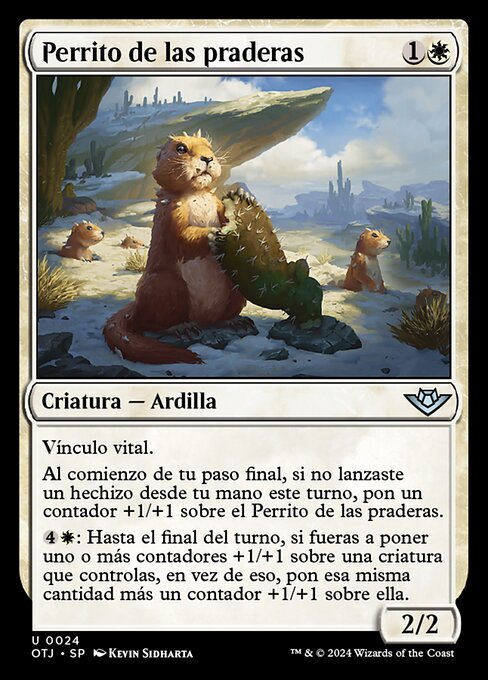 Perrito de las praderas (Prairie Dog) - Outlaws of Thunder Junction (#24) - Illustrated by Kevin Sidharta - Magic: The Gathering Card