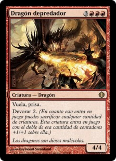 Dragón depredador (Predator Dragon) - Shards of Alara (#109) - Illustrated by Raymond Swanland - Magic: The Gathering Card