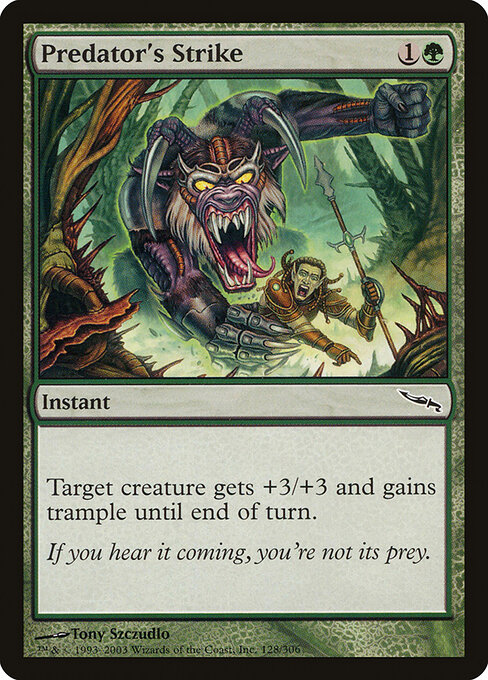 Predator's Strike - Mirrodin (#128) - Illustrated by Tony Szczudlo - Magic: The Gathering Card