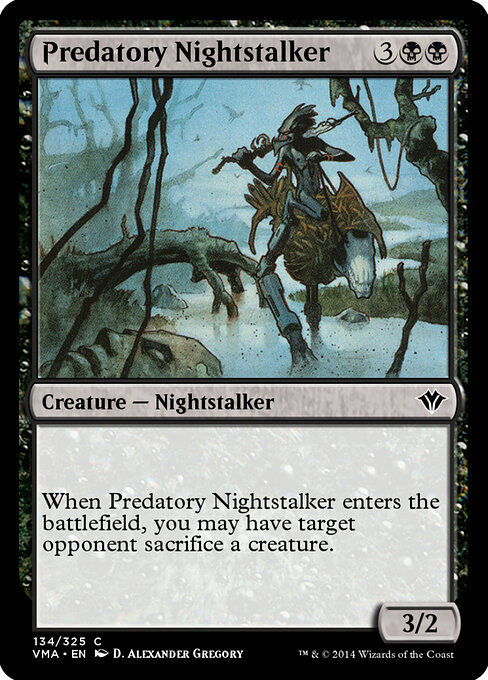 Cacciatore Notturno Predatore (Predatory Nightstalker) - Portal Second Age (#82) - Illustrated by D. Alexander Gregory - Magic: The Gathering Card