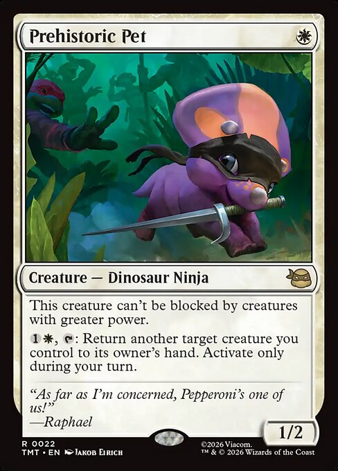 Prähistorisches Haustier (Prehistoric Pet) - Teenage Mutant Ninja Turtles (#259) - Illustrated by Jakob Eirich - Magic: The Gathering Card