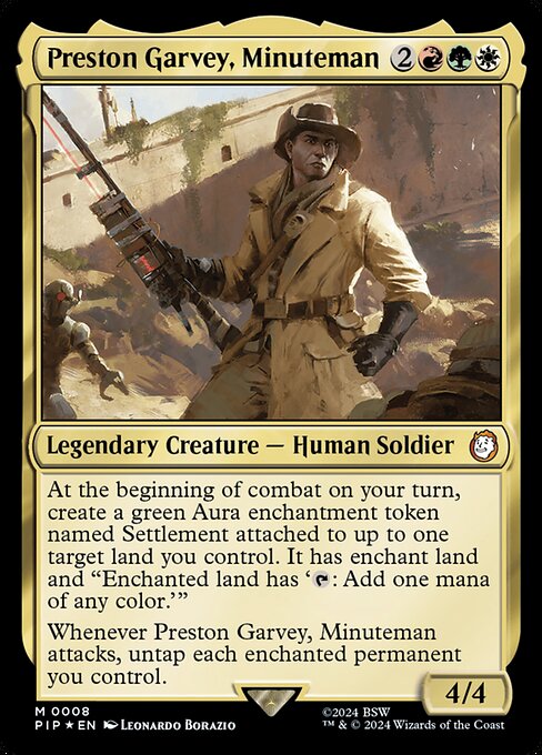 Preston Garvey dei Minutemen (Preston Garvey, Minuteman) - Fallout (#8) - Illustrated by Leonardo Borazio - Magic: The Gathering Card