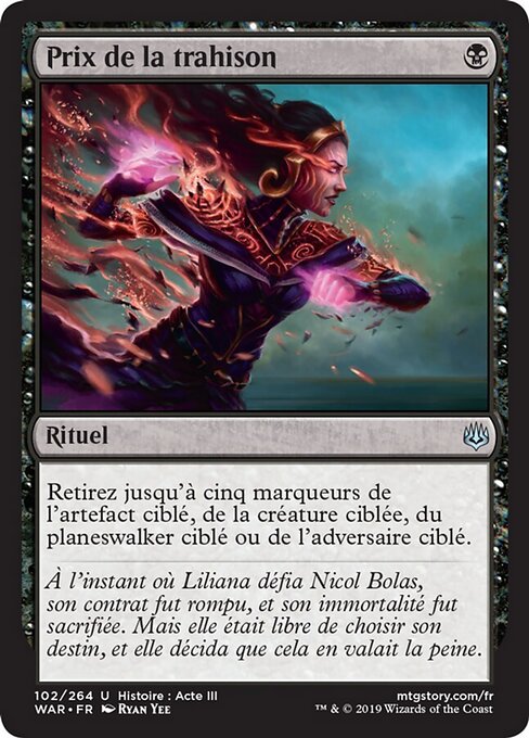 Prezzo del Tradimento (Price of Betrayal) - War of the Spark (#102) - Illustrated by Ryan Yee - Magic: The Gathering Card