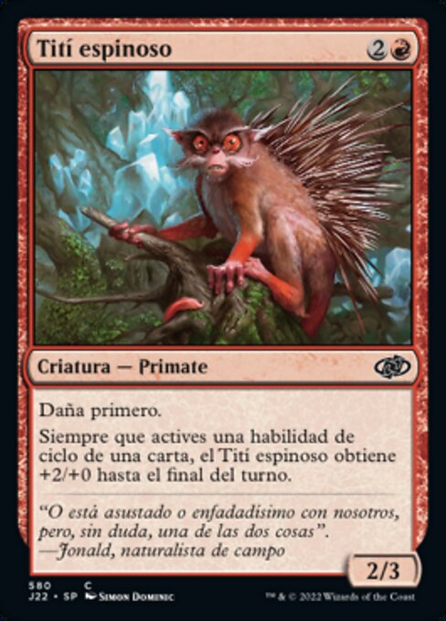 Tití espinoso (Prickly Marmoset) - Jumpstart 2022 (#580) - Illustrated by Simon Dominic - Magic: The Gathering Card